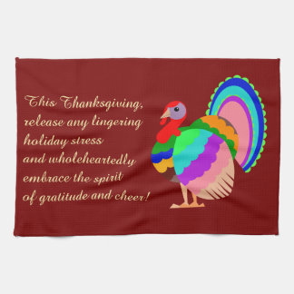 Fijne Thanksgiving. Poolse design bloemen. Theedoek