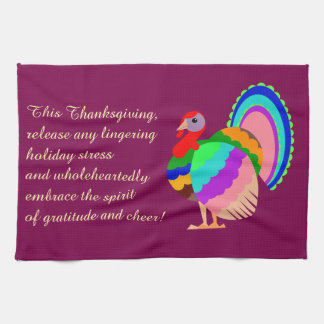 Fijne Thanksgiving. Poolse design bloemen. Theedoek