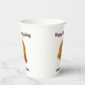 Fijne thanksgiving pumpkin en bladnaam en datum papieren bekers (Rechts)