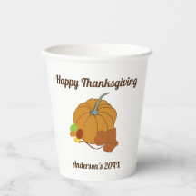 Fijne thanksgiving pumpkin en bladnaam en datum