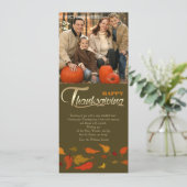 Fijne Thanksgiving. Thanksgiving foto Feestdagenkaart (Staand voorkant)