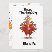 Fijne Thanksgiving, Turkije dag Feestdagenkaart (Voorkant / Achterkant)