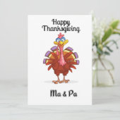 Fijne Thanksgiving, Turkije dag Feestdagenkaart (Staand voorkant)