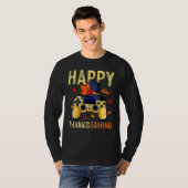 Fijne Thanksgiving Videospel Controller Pelgrim C T-shirt (Voorkant volledig)
