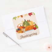 Fijne Thanksgiving Vierkante Sticker (Envelop)