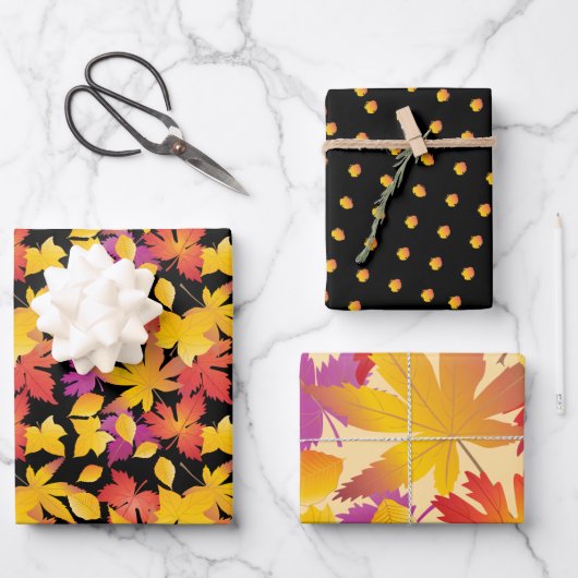 Fijne Thanksgiving! Vriendschappen geven Fall blad Inpakpapier Vel (Voorkant)