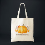 Fijne Thanksgiving. Waterverf herfst tuin pompoen Tote Bag<br><div class="desc">Thanksgiving canvas tas met waterverf herfst pompoen.</div>