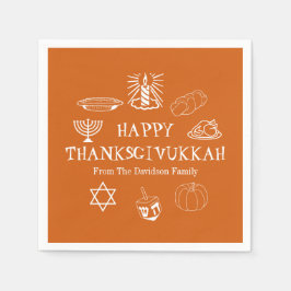 Fijne Thanksgivukkah Thanksgiving Chanoeka papier Servet