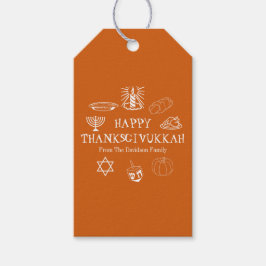 Fijne Thanksgivukkah Thanksgiving Hanukkah cadeaut Cadeaulabel