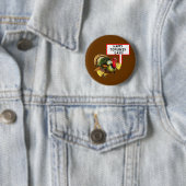 Fijne Tofurkey Dag! Funny Thanksgiving T shirt Ronde Button 5,7 Cm (In situ)