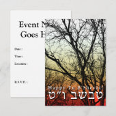 Fijne Tu B'Shevat! : joodse Arbor Day Kaart (Voorkant / Achterkant)