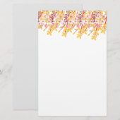 Fijne Tuin Bloemige Monogram Briefpapier (Voorkant / Achterkant)