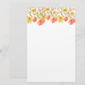 Fijne Tuin Bloemige Monogram Briefpapier (Voorkant / Achterkant)