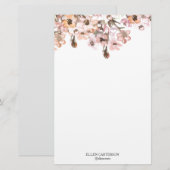 Fijne Tuin Bloemige Monogram Briefpapier (Voorkant / Achterkant)