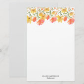 Fijne Tuin Bloemige Monogram Briefpapier (Voorkant / Achterkant)