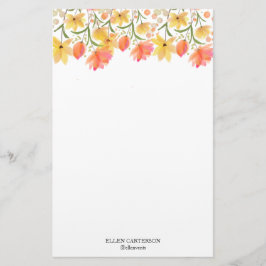 Fijne Tuin Bloemige Monogram Briefpapier