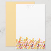 Fijne Tuin Bloemige Monogram Briefpapier (Voorkant / Achterkant)