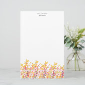 Fijne Tuin Bloemige Monogram Briefpapier (Staand voorkant)