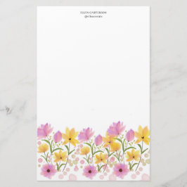 Fijne Tuin Bloemige Monogram Briefpapier