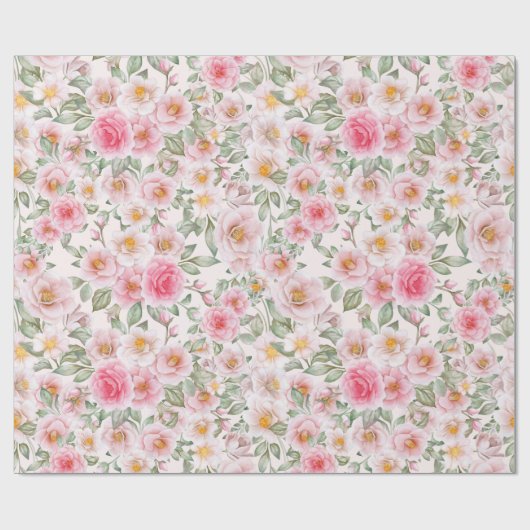 Fijne tuin rozen cadeaupapier (Vlak)