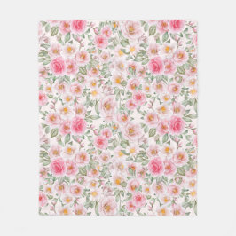 Fijne tuin rozen fleece deken