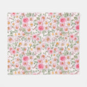 Fijne tuin rozen fleece deken (Voorkant (Horizontaal))
