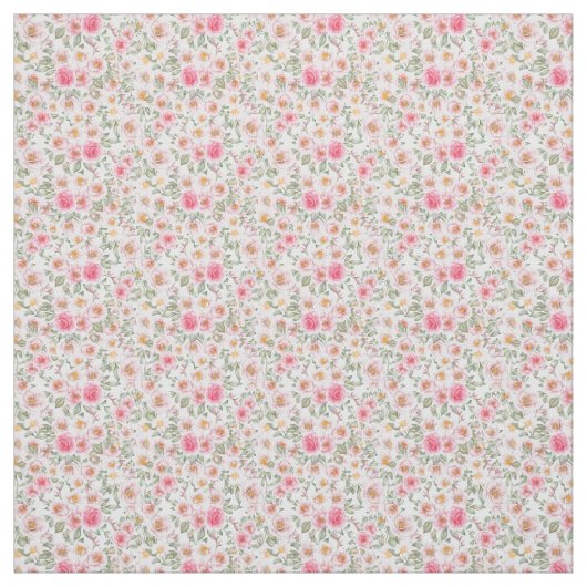 Fijne tuin rozen stof (Swatch)