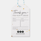 Fijne turquoise Labels voor uw handgemaakte winkel Cadeaulabel (Achterkant)