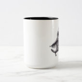 Fijne uil met rode veer tweekleurige koffiemok (Center)