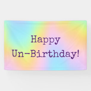 Fijne Un-Birthday! Regenbooggradiënt Spandoek