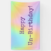 Fijne Un-Birthday! Regenbooggradiënt Spandoek (Verticaal)