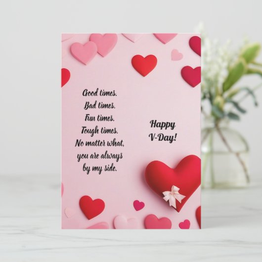 Fijne V-dag Feestdagenkaart (Staand voorkant)