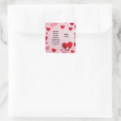 Fijne V-dag Vierkante Sticker (Tas)