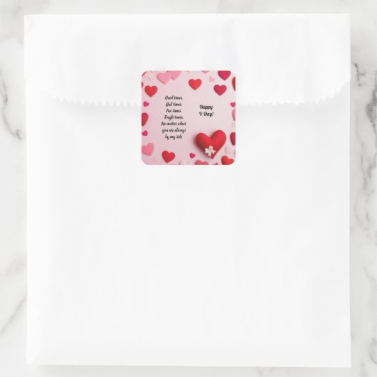 Fijne V-dag Vierkante Sticker (Tas)