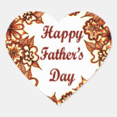 Fijne Vaderdag 5 Hart Sticker (Voorkant)