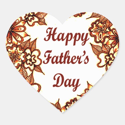 Fijne Vaderdag 5 Hart Sticker (Voorkant)