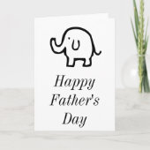 Fijne Vaderdag Baby Olifant Cute Eenvoudig Aangepa Feestdagen Kaart (Voorkant)