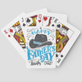 "Fijne Vaderdag Bedankt papa!" Cowboy Pet spelen Pokerkaarten