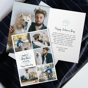 Fijne Vaderdag Beste Hond Papa Ooit Foto Collage Kaart