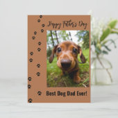Fijne Vaderdag Beste Hond Papa Ooit Foto Feestdagenkaart (Staand voorkant)