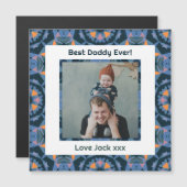 Fijne vaderdag Beste papa Oosters Blauwe Foto (Voorkant / Achterkant)