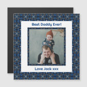 Fijne vaderdag Beste papa Oosters Blauwe Foto (Voorkant / Achterkant)