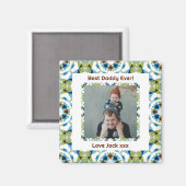 Fijne vaderdag Beste papa Oosters Groene Foto Magneet (Voorkant / Achterkant)