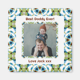 Fijne vaderdag Beste papa Oosters Groene Foto Magneet