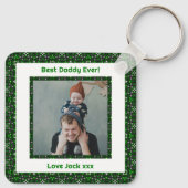 Fijne vaderdag Beste papa Oosters Groene Foto Sleutelhanger (Achterkant)