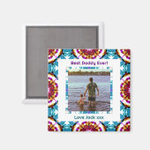 Fijne vaderdag Beste papa Papa Ever Foto Magneet (Voorkant / Achterkant)