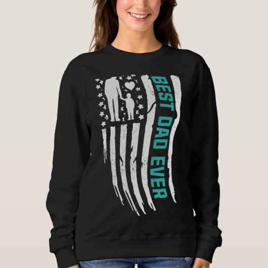 Fijne Vaderdag beste vader ooit met Amerikaanse Fl Trui (Voorkant)