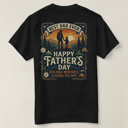 Fijne Vaderdag Beste Vader Ooit T-Shirt | Wandel K (Design achterkant)