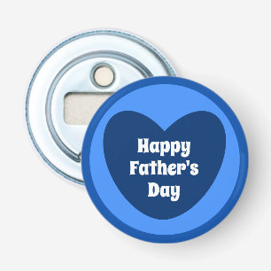 Fijne Vaderdag Eenvoudig Mooie Navyblauwe Hart Button Flesopener