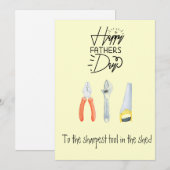 Fijne Vaderdag gele gereedschap scherpste gereedsc Feestdagenkaart (Voorkant / Achterkant)